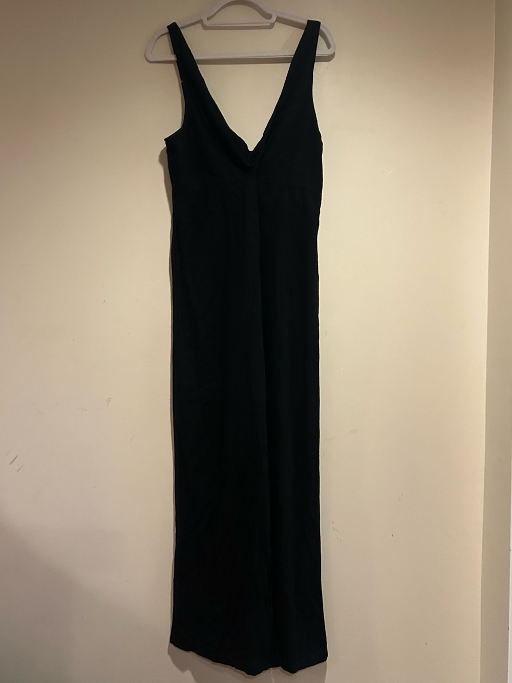 Audrey Parks Francesca’s Black Linen Blend Jumpsuit Sz XL